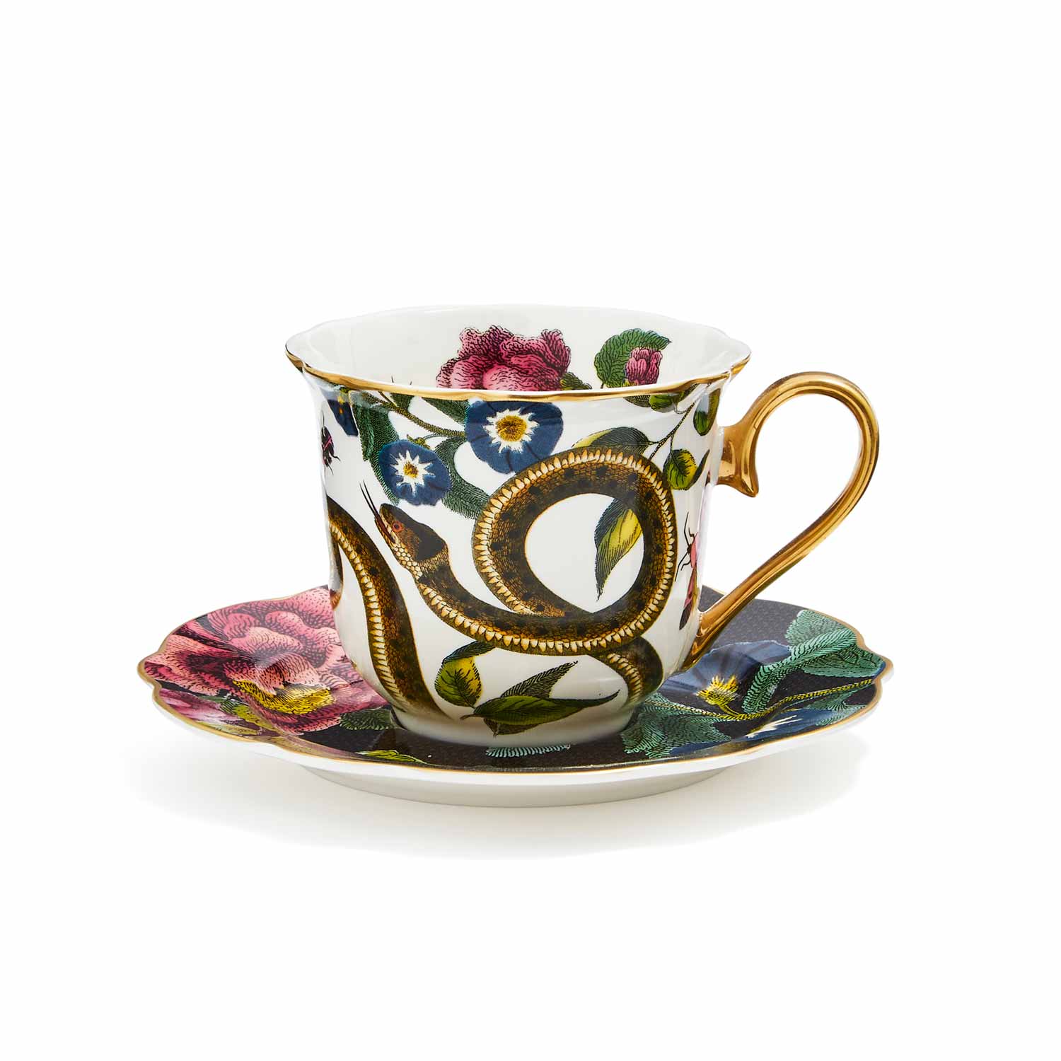 Creatures of Curiosity Dark Teacup & Saucer image number null